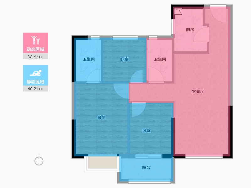 福建省-泉州市-中骏世纪公馆-70.99-户型库-动静分区