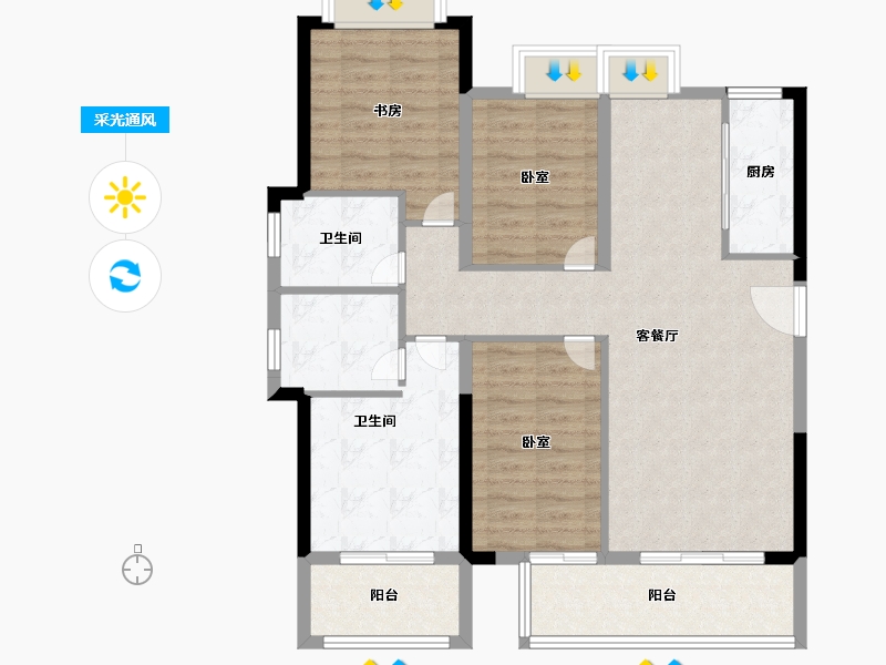 福建省-莆田市-大唐三盛·国韵世家-101.99-户型库-采光通风