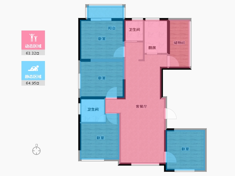 河南省-郑州市-花漾里-114.87-户型库-动静分区