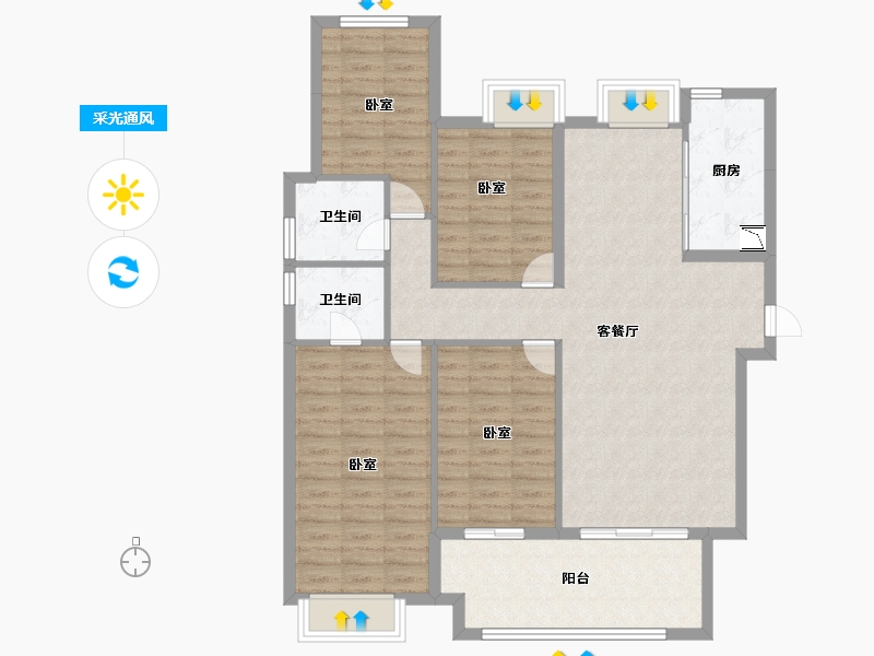 福建省-莆田市-中建荔景新城-112.09-户型库-采光通风