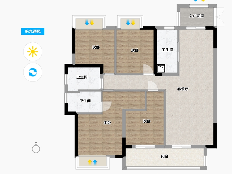 江西省-赣州市-嘉福·新天地-101.53-户型库-采光通风