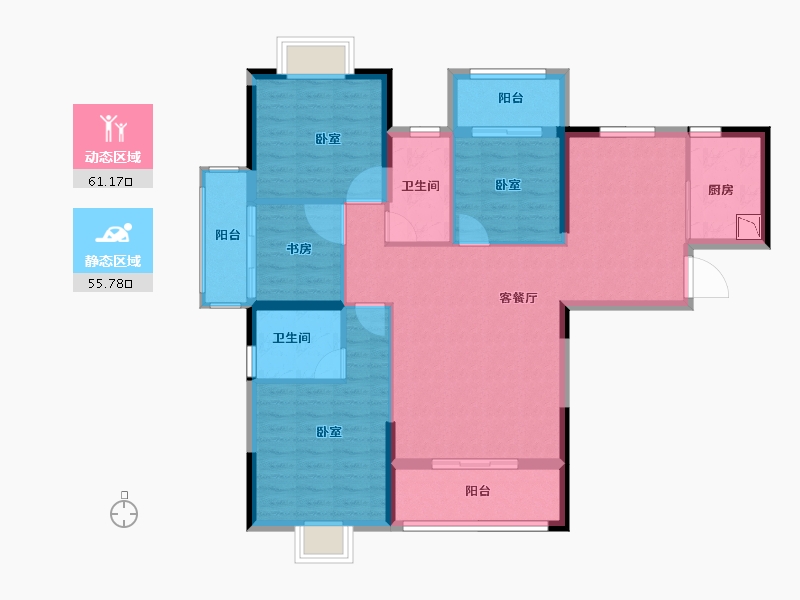 福建省-龙岩市-龙地·锦园-105.19-户型库-动静分区