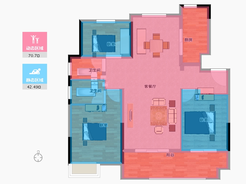 安徽省-铜陵市-华源翠湖湾-103.00-户型库-动静分区