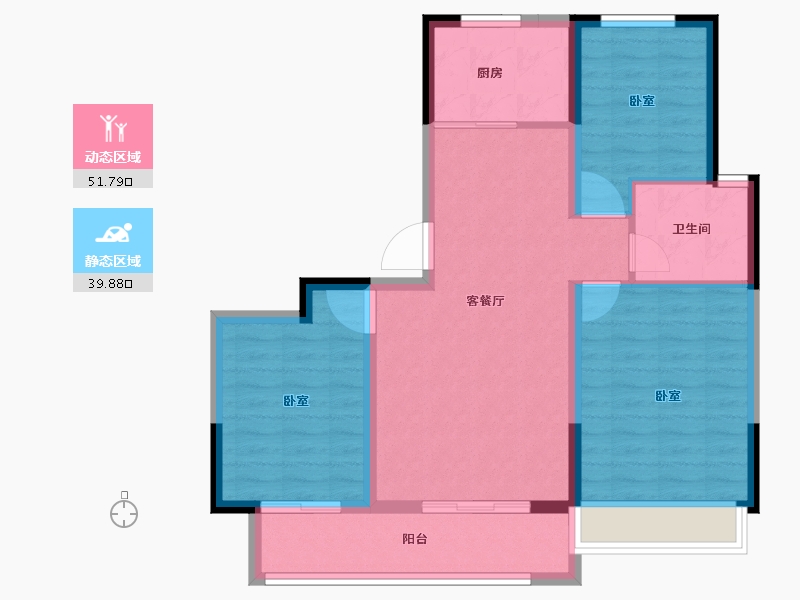 河南省-郑州市-银基国际旅游度假区-82.00-户型库-动静分区