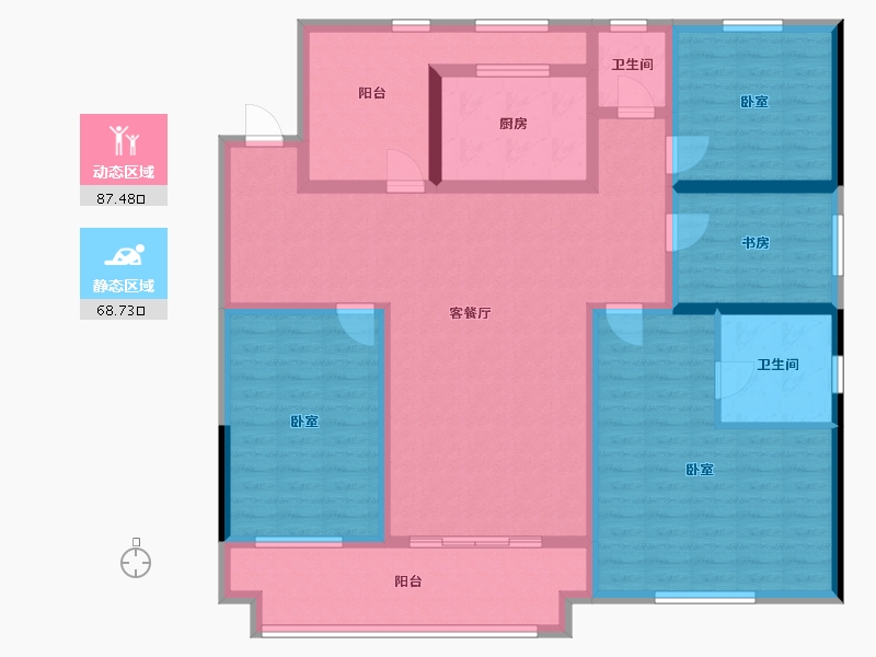 江苏省-镇江市-荣城藏龙御景·中央公馆-139.00-户型库-动静分区