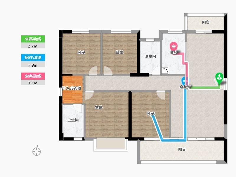 福建省-泉州市-保利世茂香槟云城-105.99-户型库-动静线