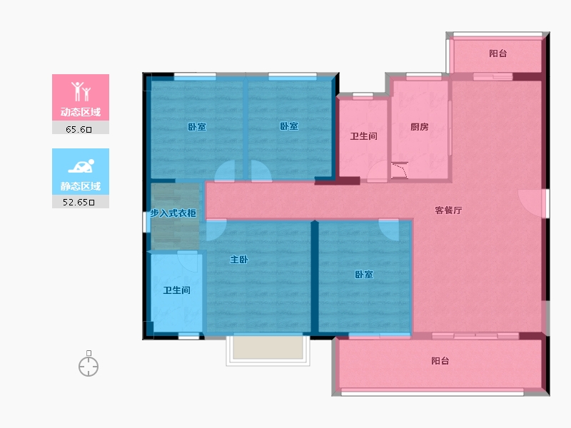 福建省-泉州市-保利世茂香槟云城-105.99-户型库-动静分区