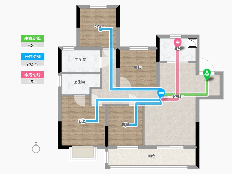 安徽省-合肥市-斌锋当代府MOMΛ-79.09-户型库-动静线