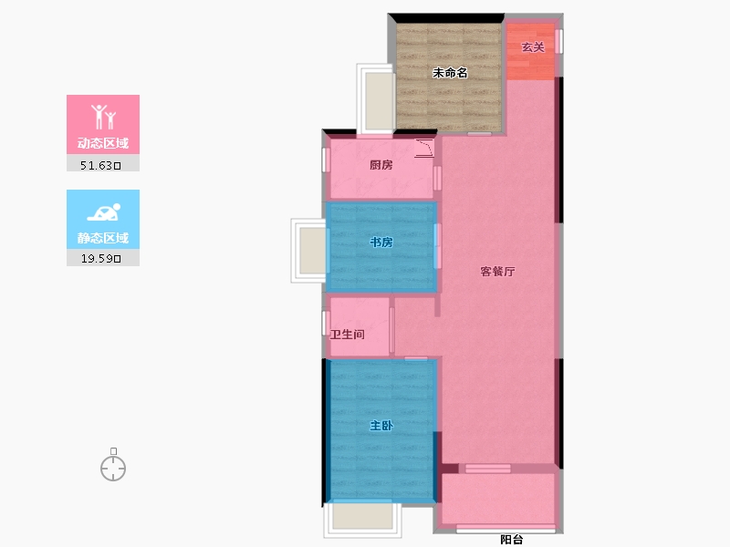 江西省-南昌市-碧桂园城央书院-71.91-户型库-动静分区