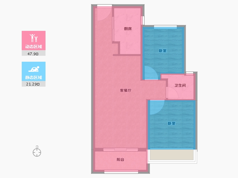 河南省-郑州市-银基国际旅游度假区-62.00-户型库-动静分区