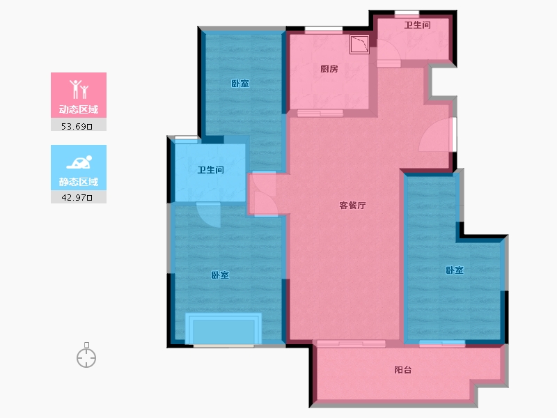 安徽省-合肥市-兴港和昌云庭-85.00-户型库-动静分区