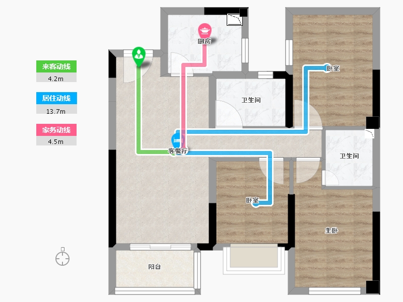 福建省-泉州市-禹洲溪山墅-71.00-户型库-动静线