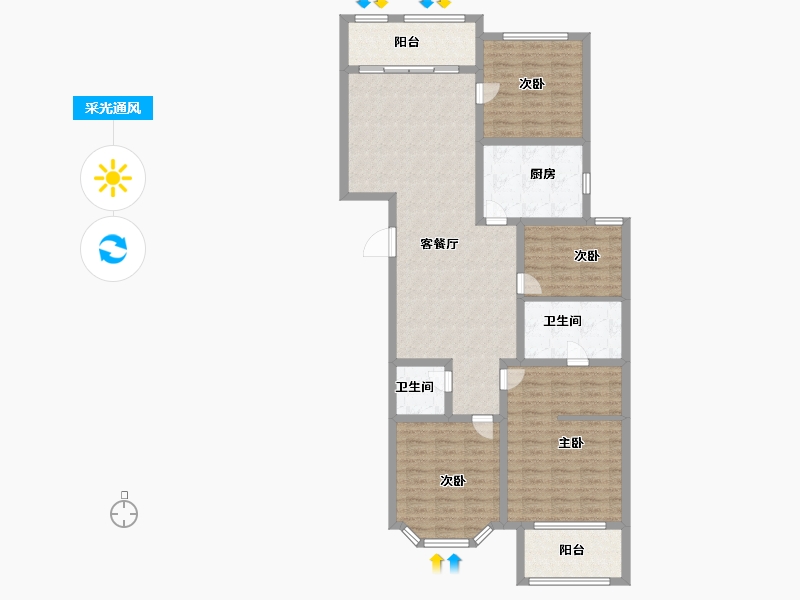 山西省-长治市-和合人家-123.30-户型库-采光通风