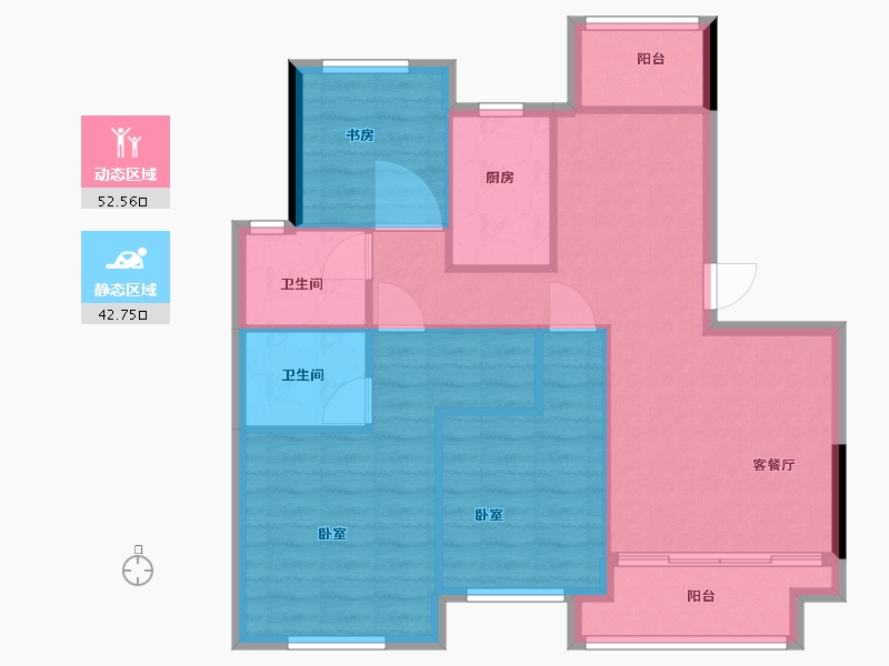 浙江省-湖州市-汎港润合-86.00-户型库-动静分区