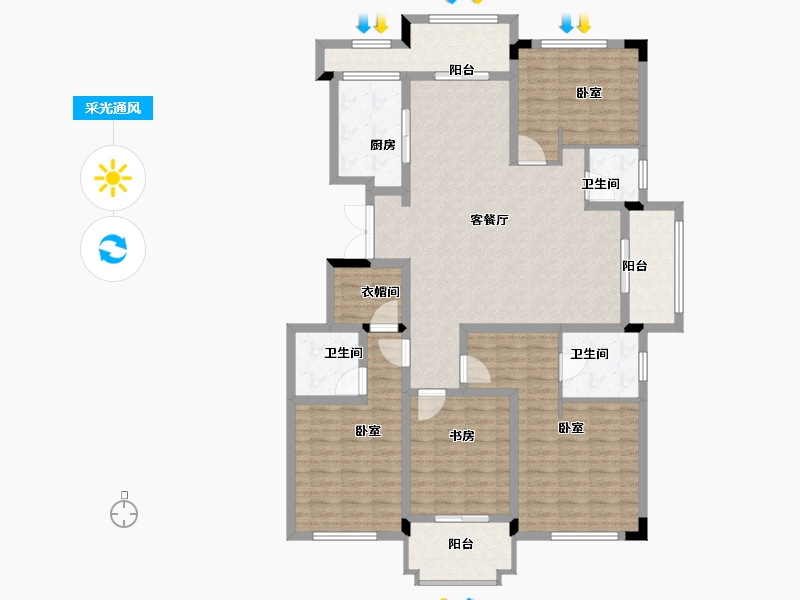 浙江省-绍兴市-嘉悦花园-147.01-户型库-采光通风