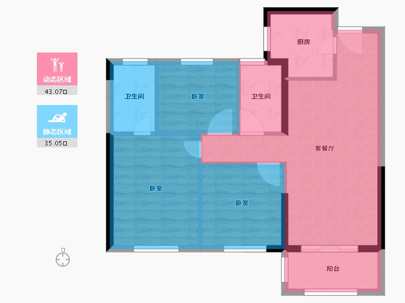 福建省-泉州市-大唐阳光城翡丽公馆-69.99-户型库-动静分区