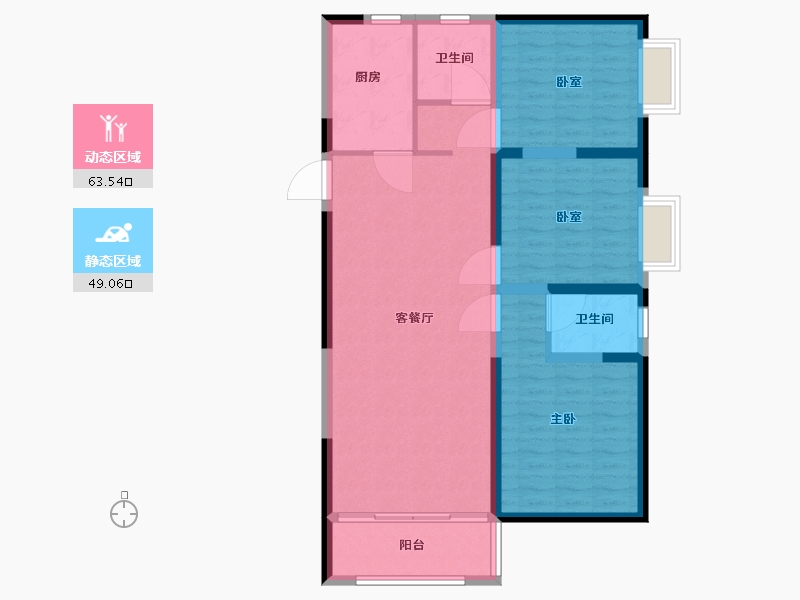 河南省-郑州市-亚星环翠居-102.00-户型库-动静分区