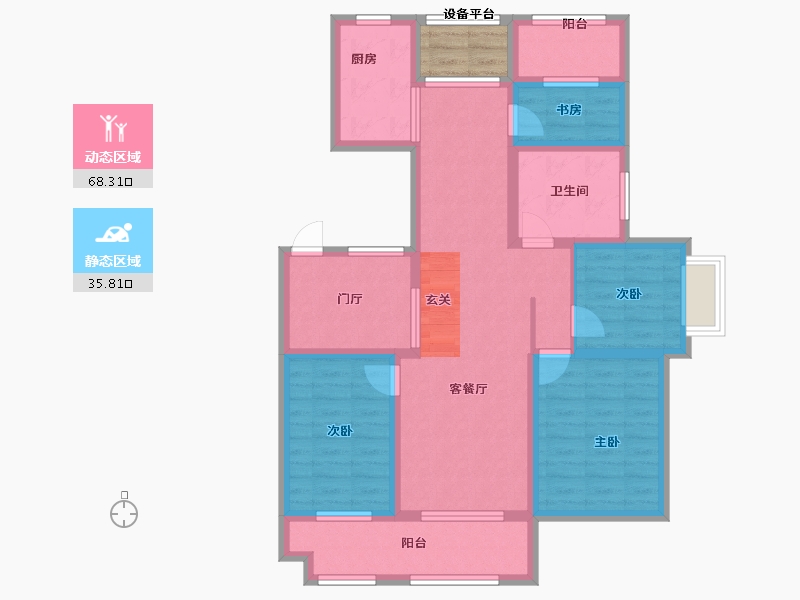 安徽省-滁州市-锦天相国府-94.79-户型库-动静分区