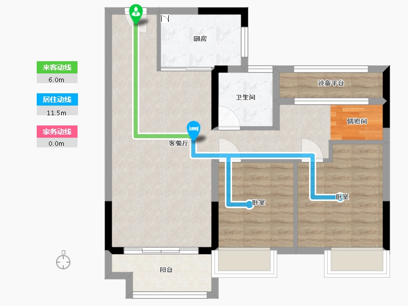 浙江省-湖州市-碧桂园十里春风-71.00-户型库-动静线