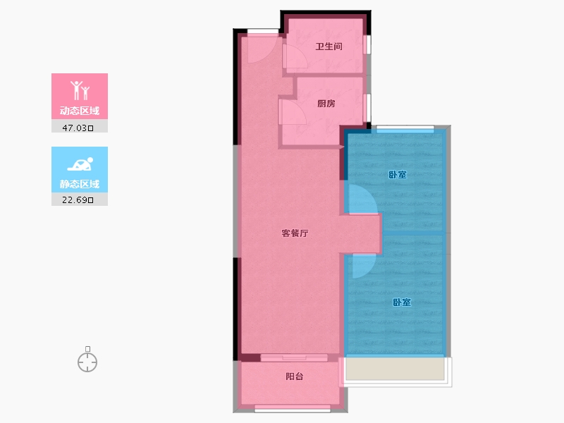 河南省-郑州市-银基国际旅游度假区-62.00-户型库-动静分区