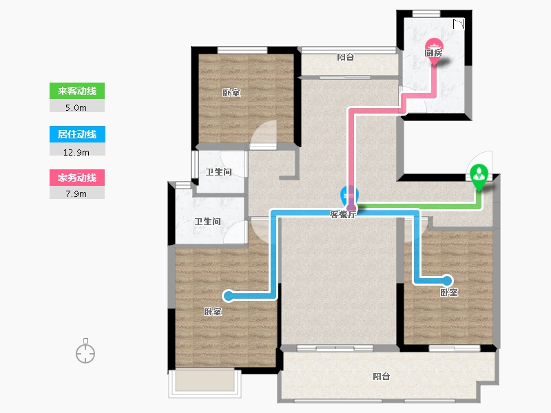 山东省-菏泽市-华地翡翠公园-115.10-户型库-动静线