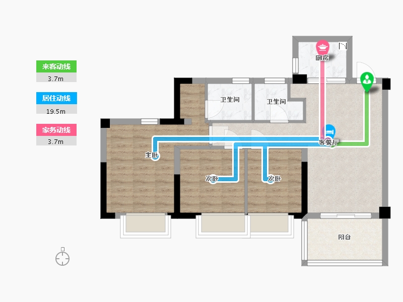 福建省-福州市-三木·公园里-68.00-户型库-动静线