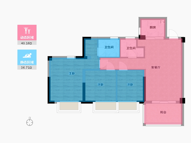 福建省-福州市-三木·公园里-68.00-户型库-动静分区