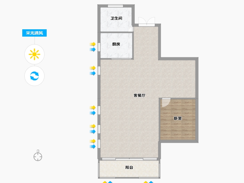 山东省-滨州市-加州中海福邸-100.55-户型库-采光通风