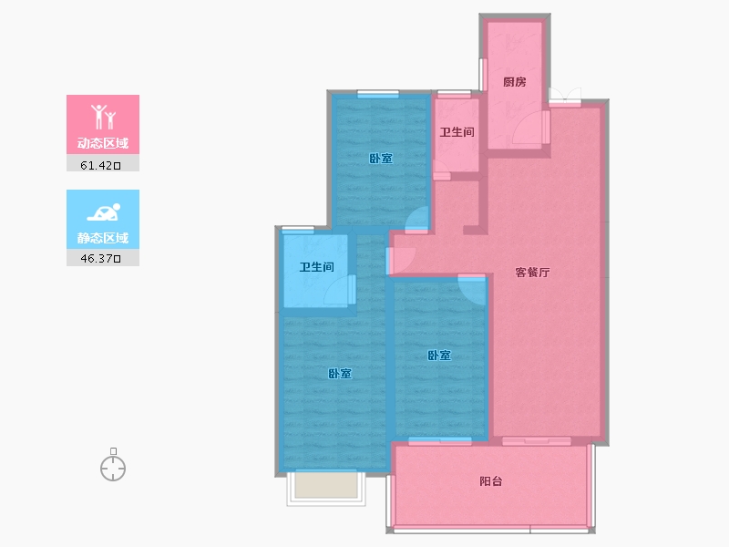 福建省-莆田市-凯天青山城峰璟-95.00-户型库-动静分区