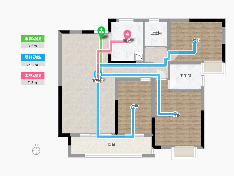 江西省-吉安市-盈城时代广场-101.60-户型库-动静线