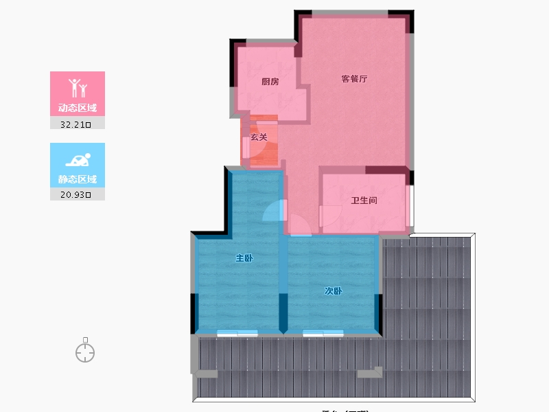 江西省-南昌市-江西蓝城桃花源-71.00-户型库-动静分区