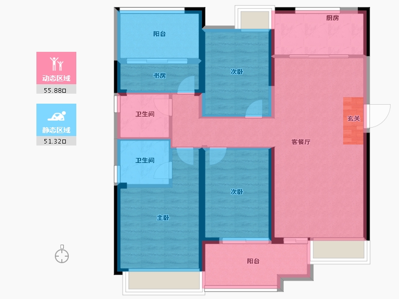 安徽省-阜阳市-罍街堂前樾-96.00-户型库-动静分区