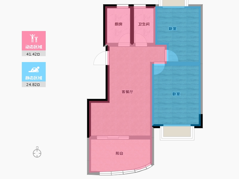 安徽省-淮南市-嘉和名城-58.61-户型库-动静分区