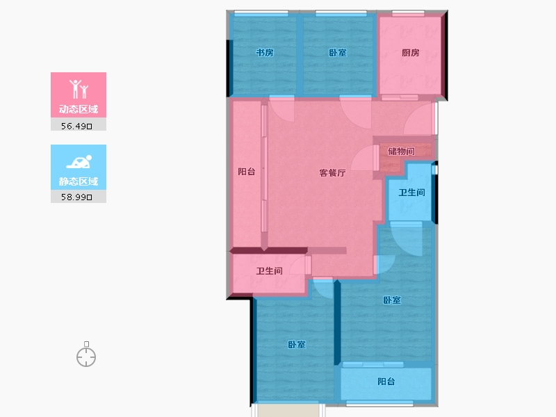 浙江省-温州市-保利天悦-102.00-户型库-动静分区