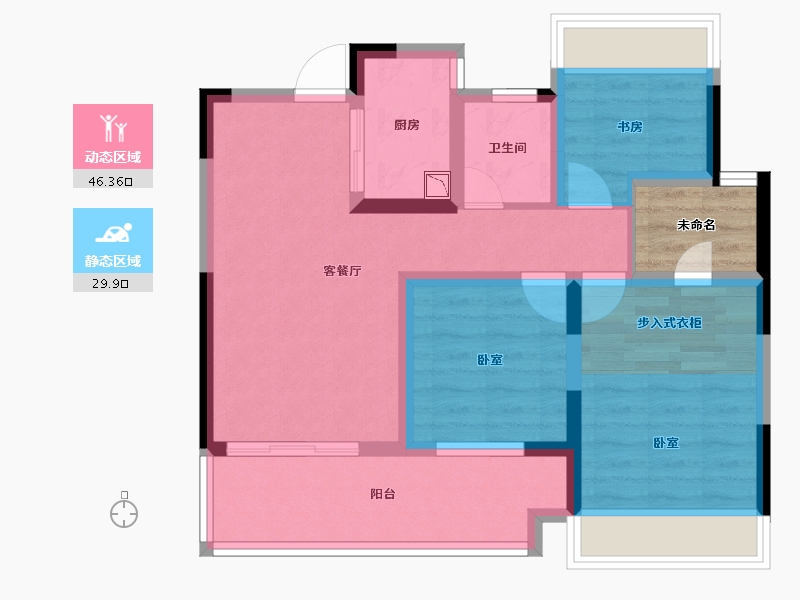 安徽省-合肥市-京冠·领港壹号-70.00-户型库-动静分区