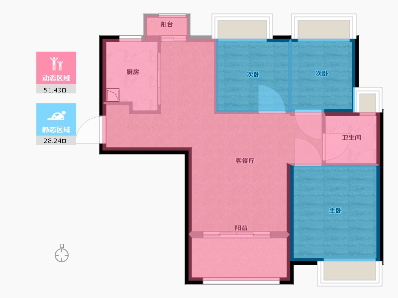 福建省-厦门市-特房樾琴湾-71.71-户型库-动静分区