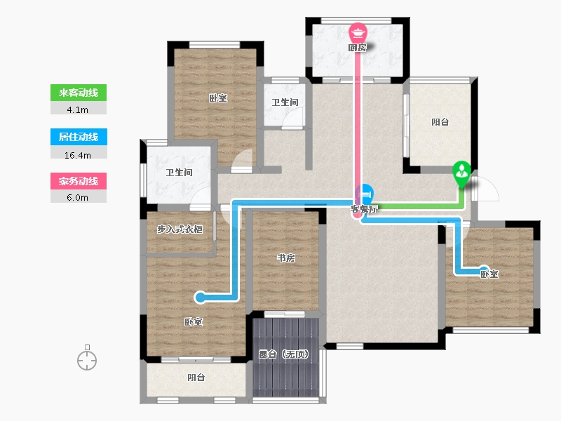 安徽省-合肥市-天下锦城公寓-133.94-户型库-动静线