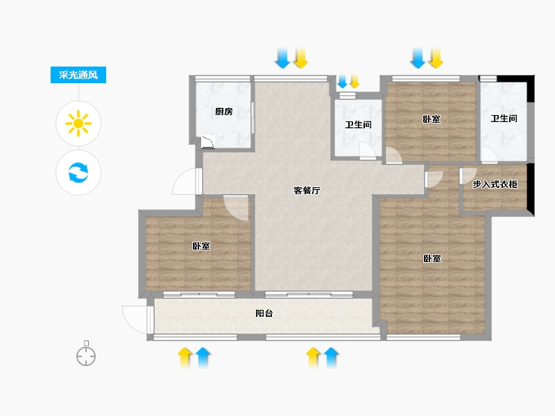 福建省-莆田市-中建荔景新城-103.99-户型库-采光通风