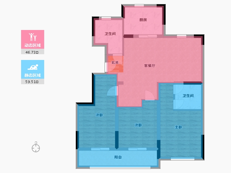 江西省-南昌市-江西蓝城桃花源-95.01-户型库-动静分区