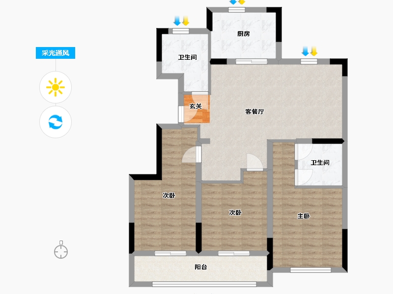 江西省-南昌市-江西蓝城桃花源-95.01-户型库-采光通风