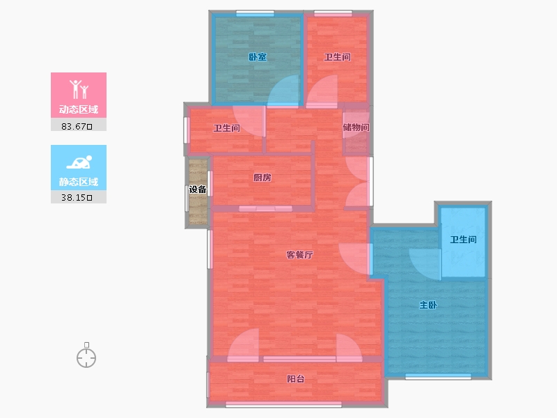 山东省-青岛市-保利天汇-112.01-户型库-动静分区