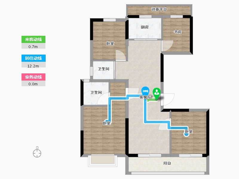 浙江省-嘉兴市-璞悦湖畔-101.00-户型库-动静线