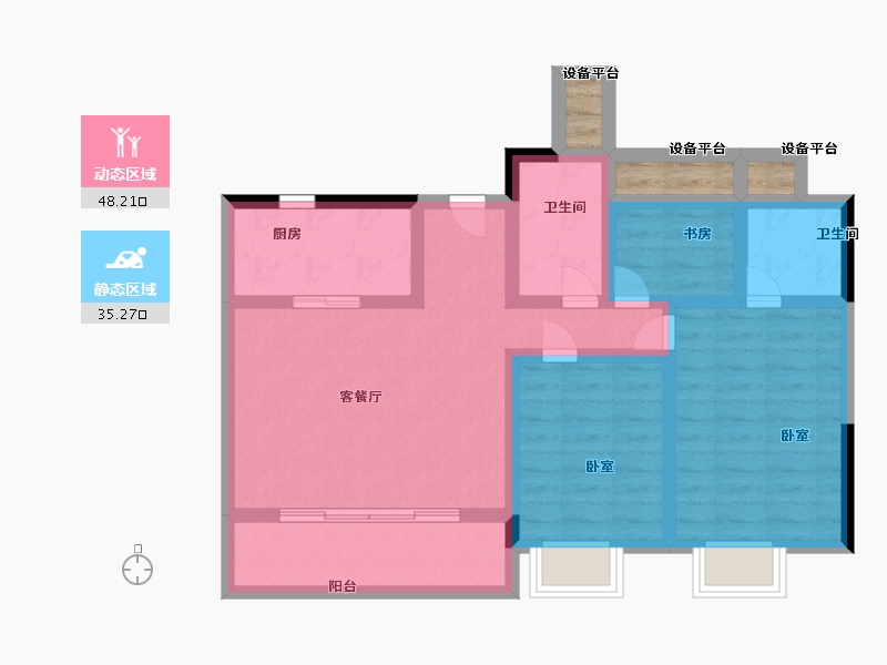 浙江省-温州市-远洋泊云庭-76.00-户型库-动静分区