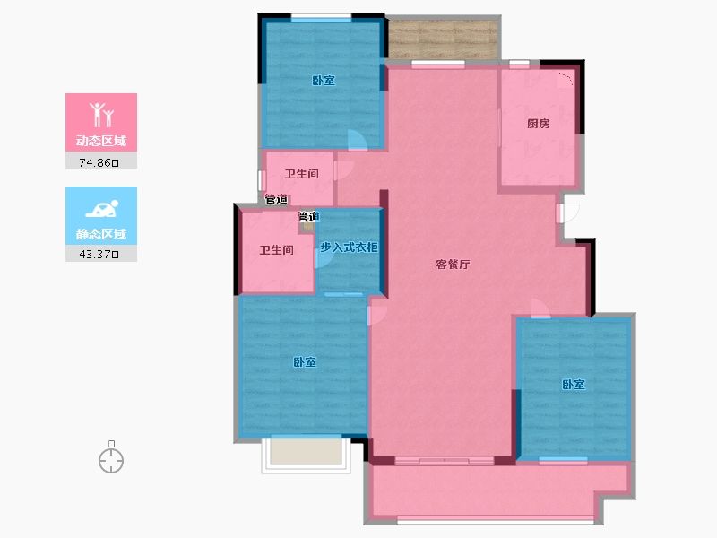 浙江省-宁波市-美的·映海潮-110.00-户型库-动静分区