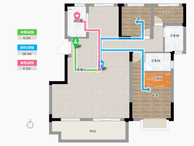 安徽省-合肥市-信达万振东方樾府-106.01-户型库-动静线