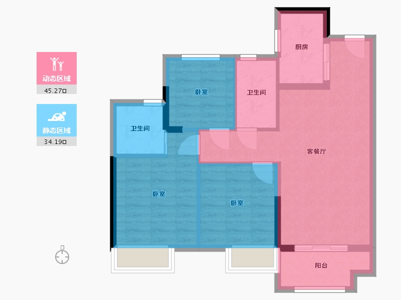 浙江省-湖州市-京杭上宸-71.00-户型库-动静分区