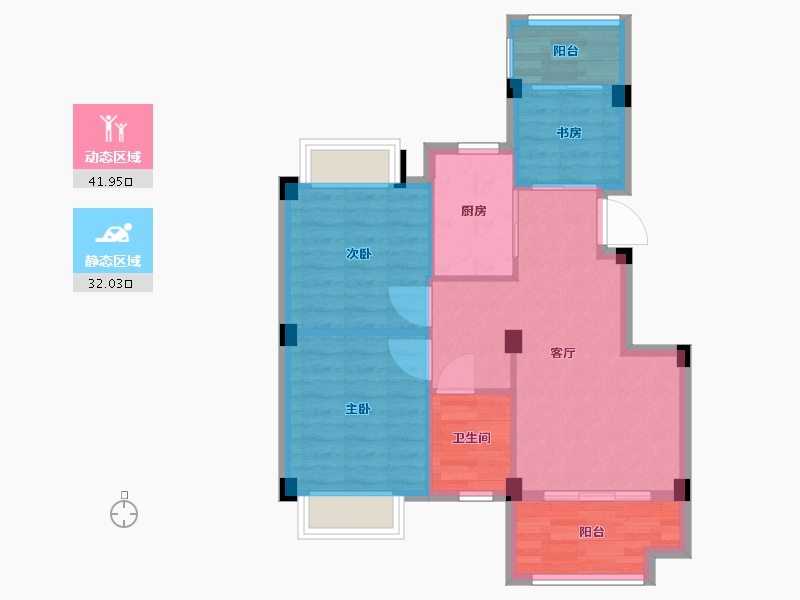 福建省-福州市-天福·渔夫岛-66.33-户型库-动静分区