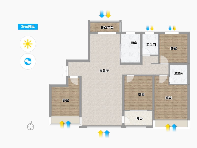 山东省-滨州市-学府名著-127.00-户型库-采光通风