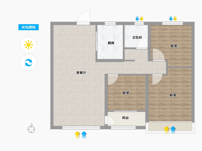 山东省-滨州市-学府名著-96.00-户型库-采光通风