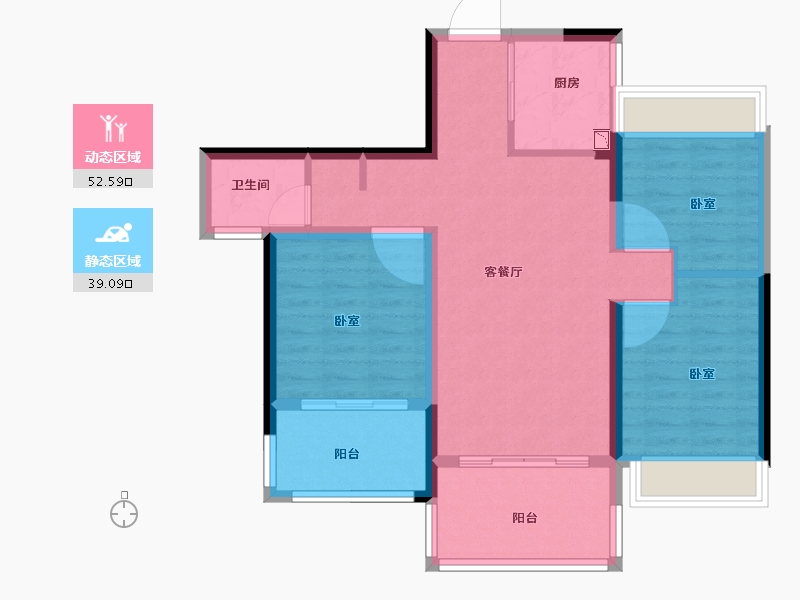 安徽省-芜湖市-万华·南湖春晓-81.86-户型库-动静分区